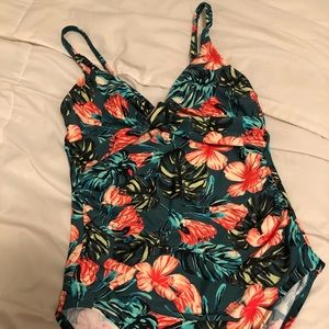 Floral one piece swimsuit